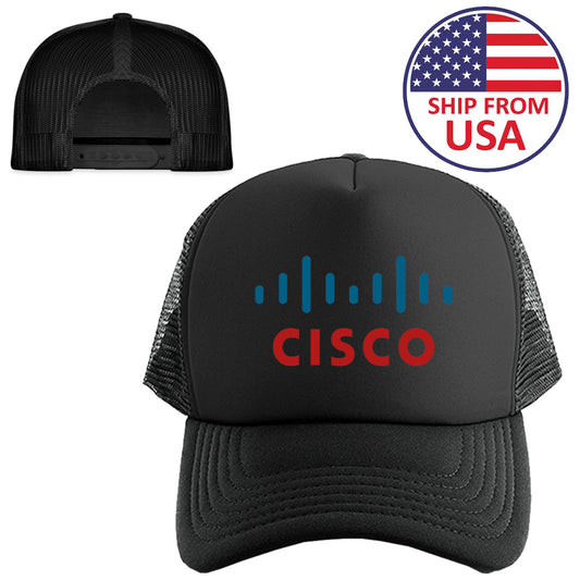 Cisco System Corp Logo Symbol Black Trucker Hat Cap