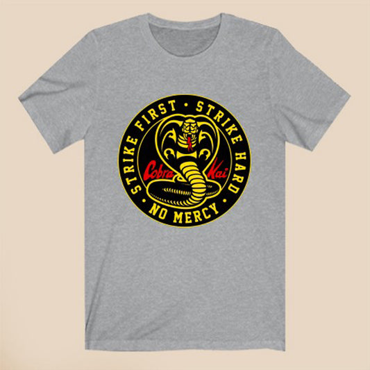 Cobra Kai Eagle Fang Logo Symbol Gray T-Shirt Size S to 3XL