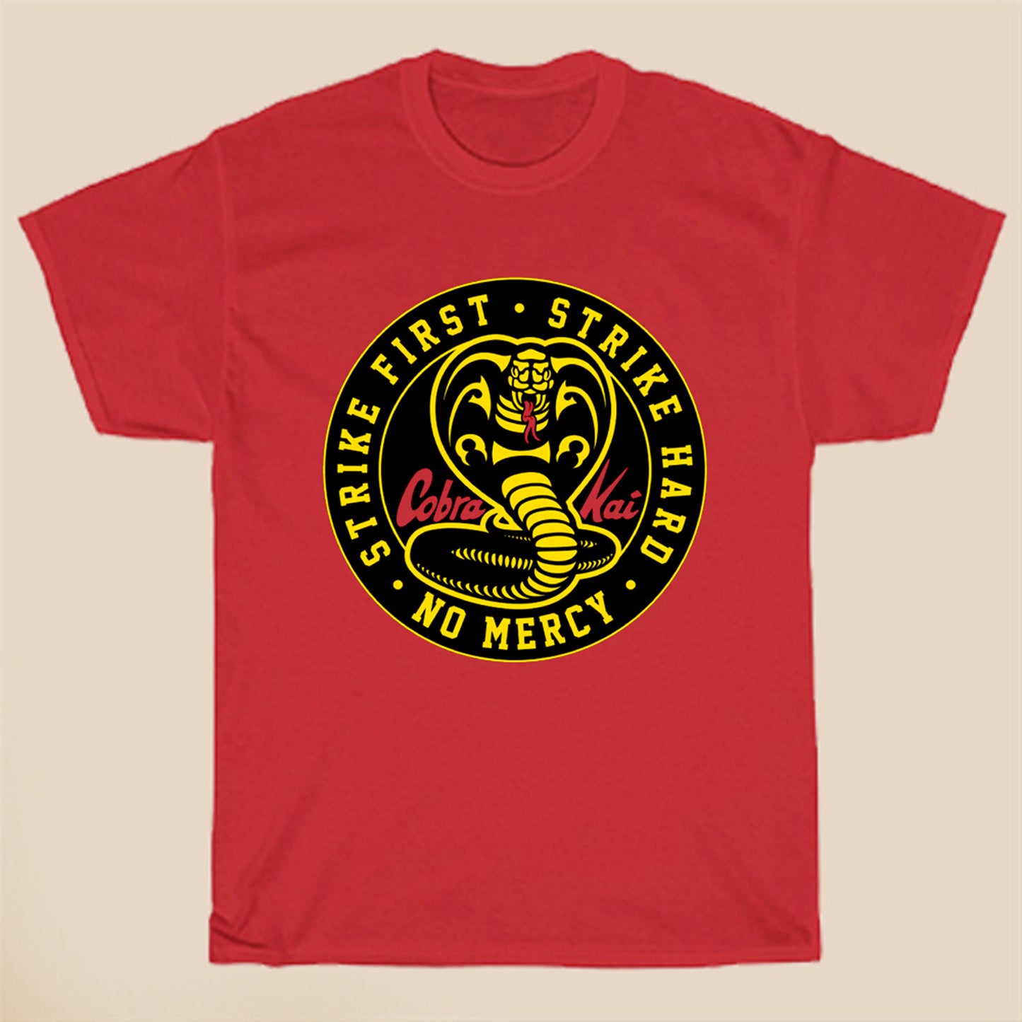 Cobra Kai Eagle Fang Logo Symbol Red T-Shirt Size S to 3XL