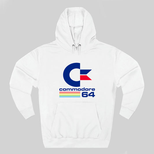 Commodere 64 Computer Logo 2 White Hoodie Sweatshirt Size S to 3XL