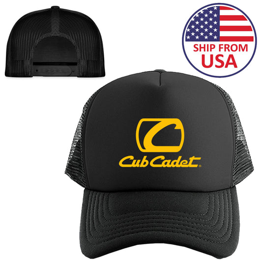 Cub Cadet Tractor Logo Symbol Black Trucker Hat Cap