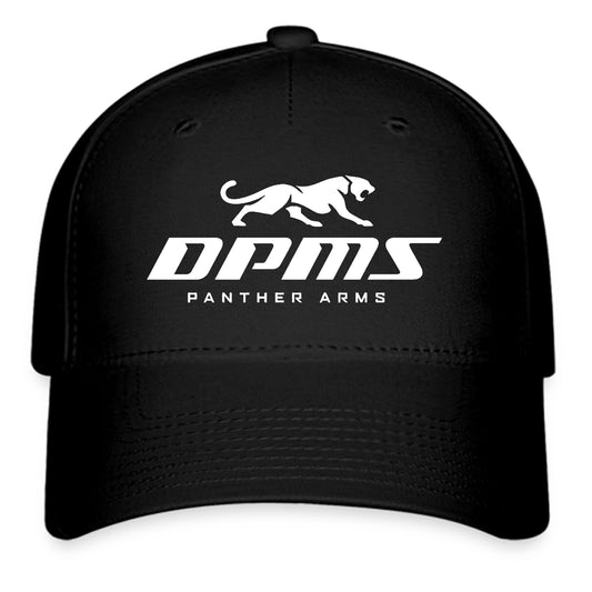 DPMS Panther Arms Guns Firearms White Logo Symbol Black Baseball Cap Hat Size Adult S/M and L/XL