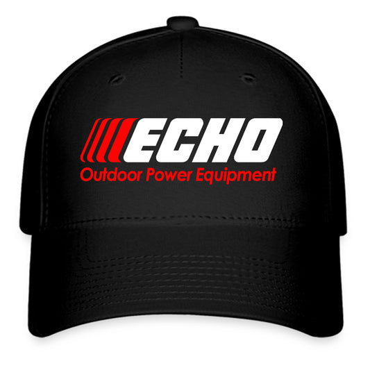 ECHO Outdoor Power Equipment Logo Symbol Black Baseball Cap Hat Size Adult S/M and L/XL
