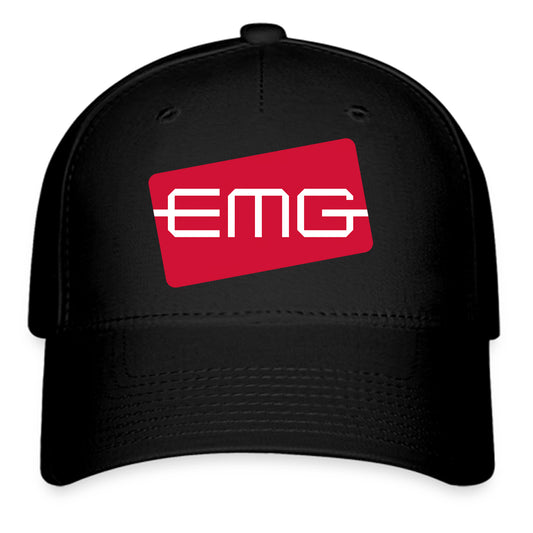 EMG Pickups Guitars Logo Symbol Black Baseball Cap Hat Size Adult S/M and L/XL