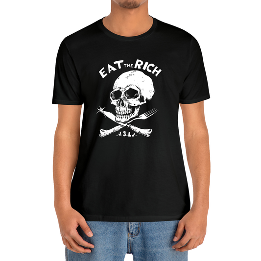 Eat The Rich Slogan Logo T-Shirt Size S to 3XL