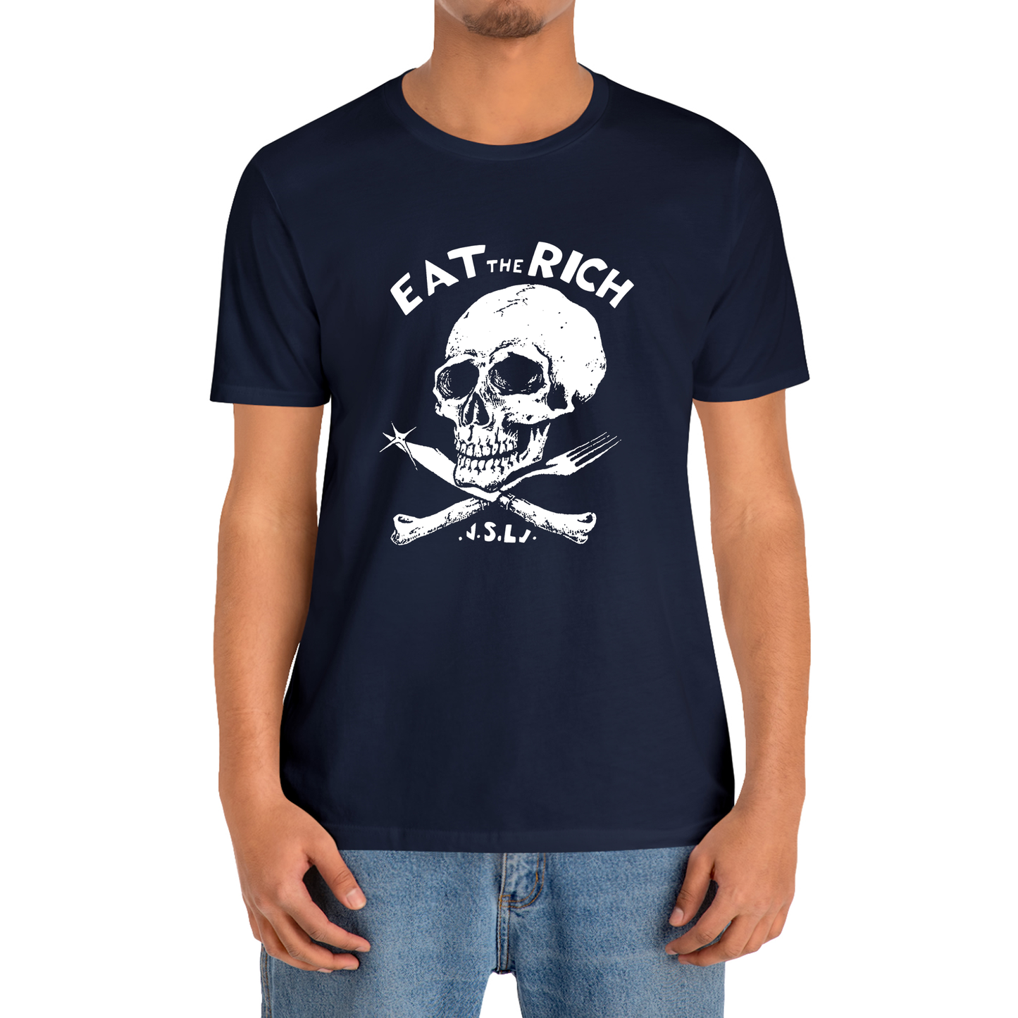 Eat The Rich Slogan Logo T-Shirt Size S to 3XL