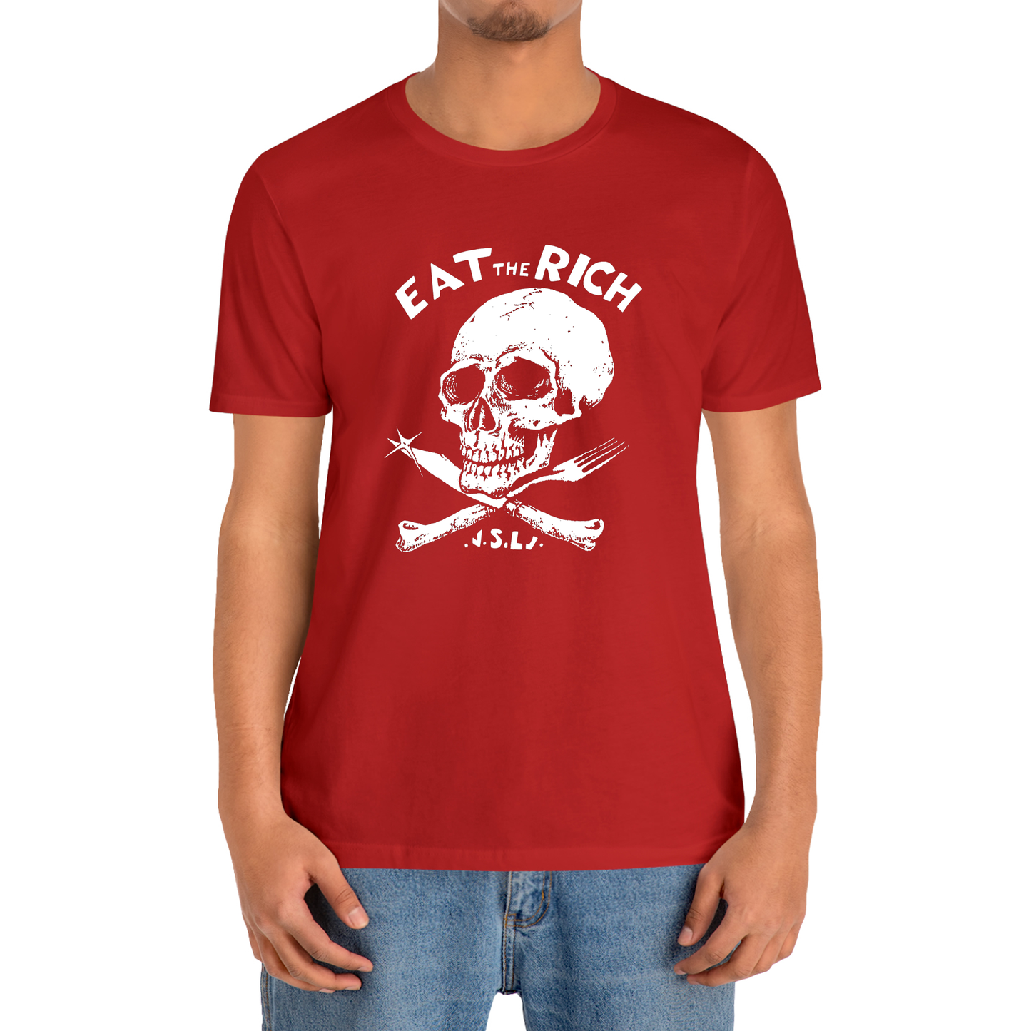 Eat The Rich Slogan Logo T-Shirt Size S to 3XL