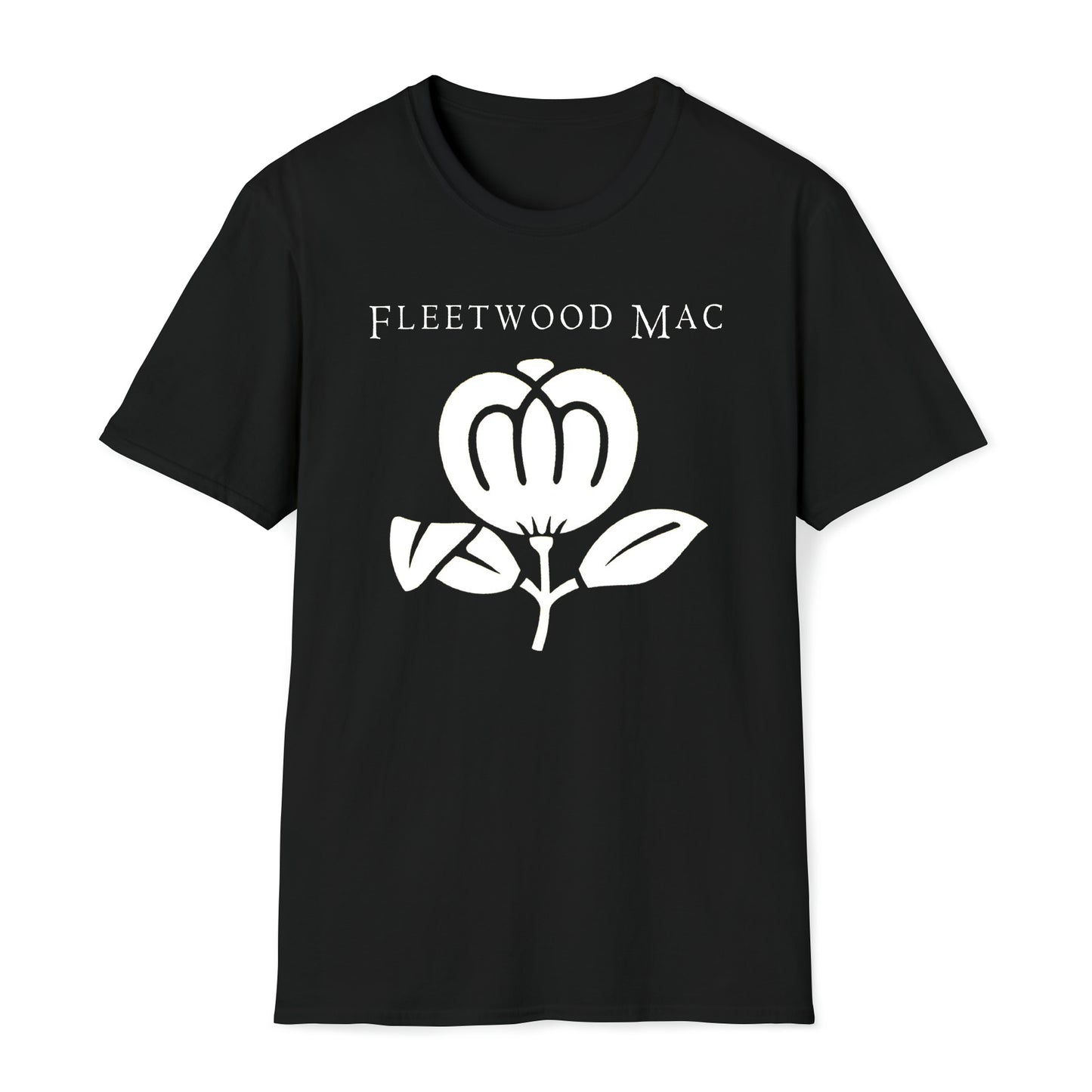 FLEETWOOD MAC Flower Logo Black T-Shirt Size S to 3XL