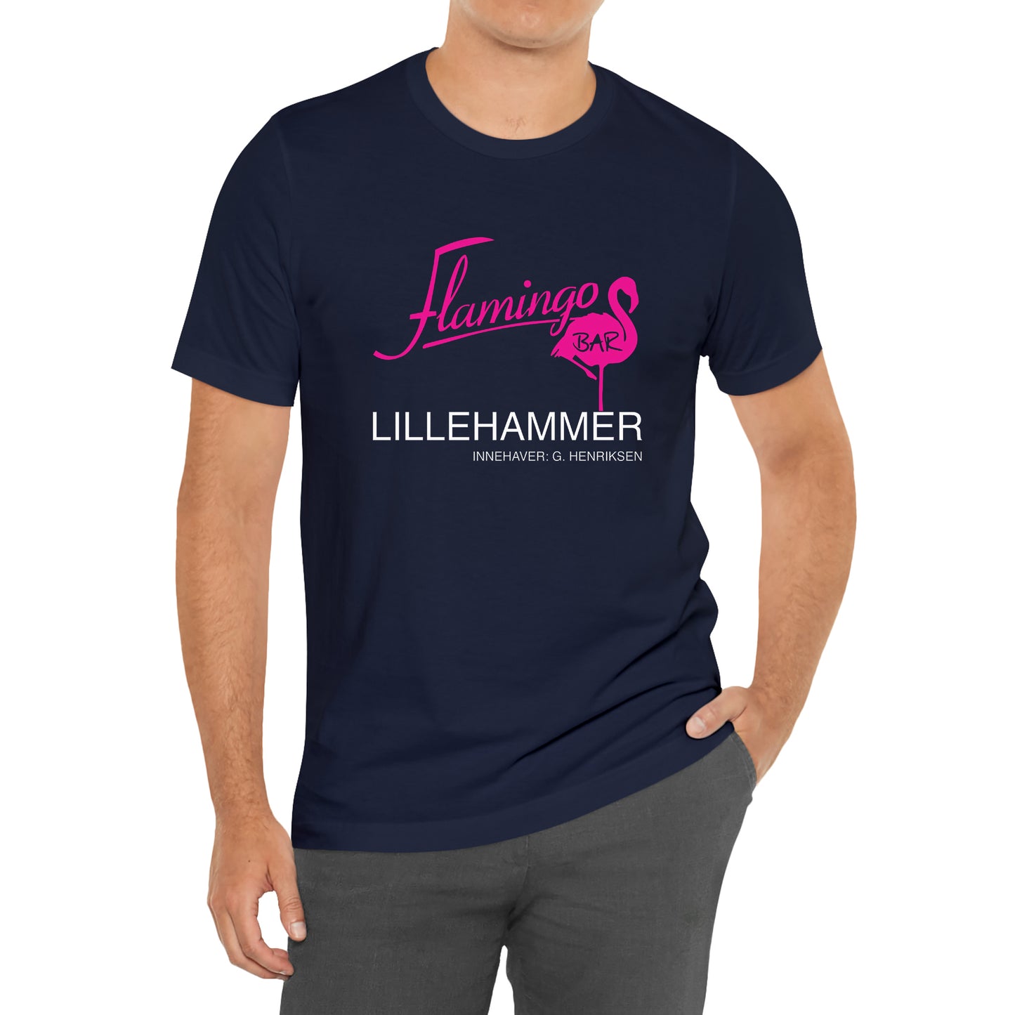 Flamingo Bar Lillehammer Logo T-Shirt Size S to 3XL