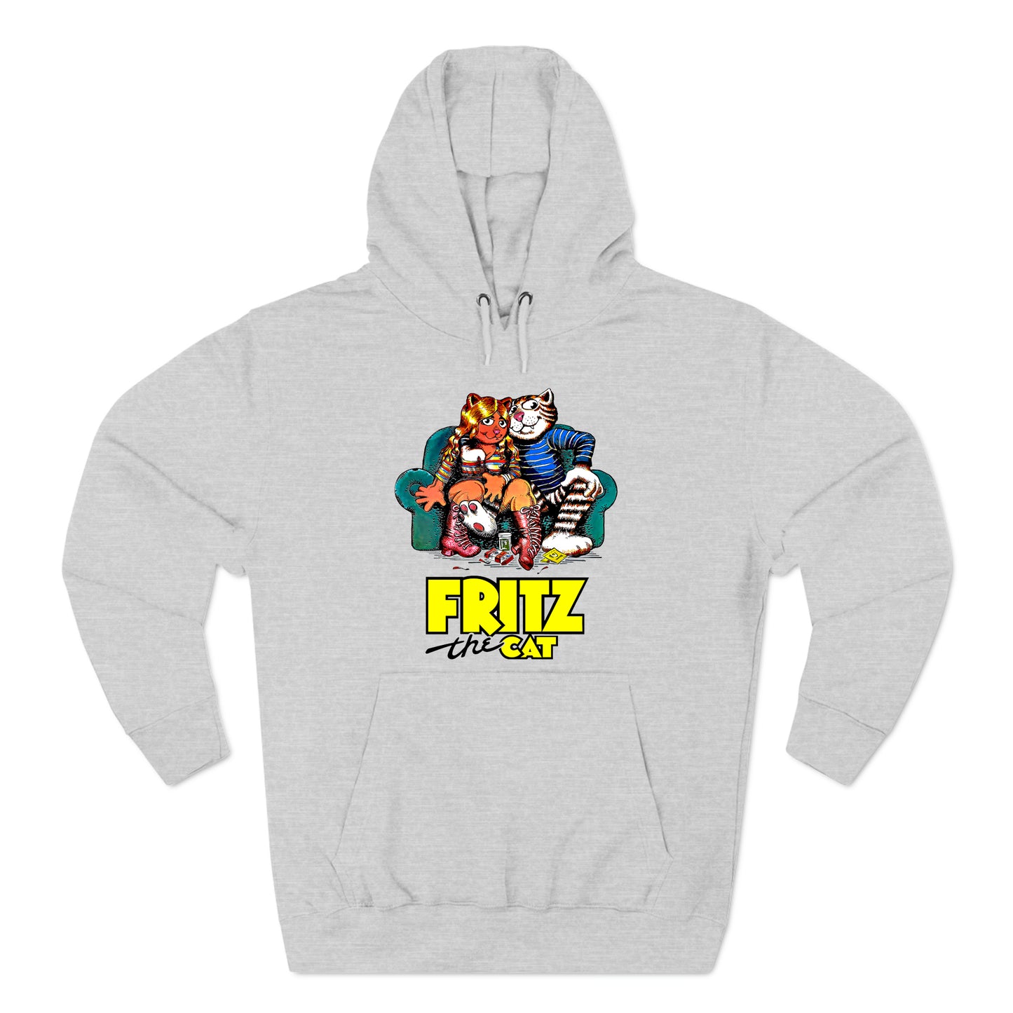 Fritz The Cat American Animated Comedy Film Logo Gray Hoodie Sweatshirt Size S to 3XL