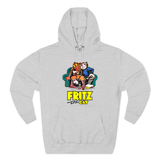 Fritz The Cat American Animated Comedy Film Logo Gray Hoodie Sweatshirt Size S to 3XL