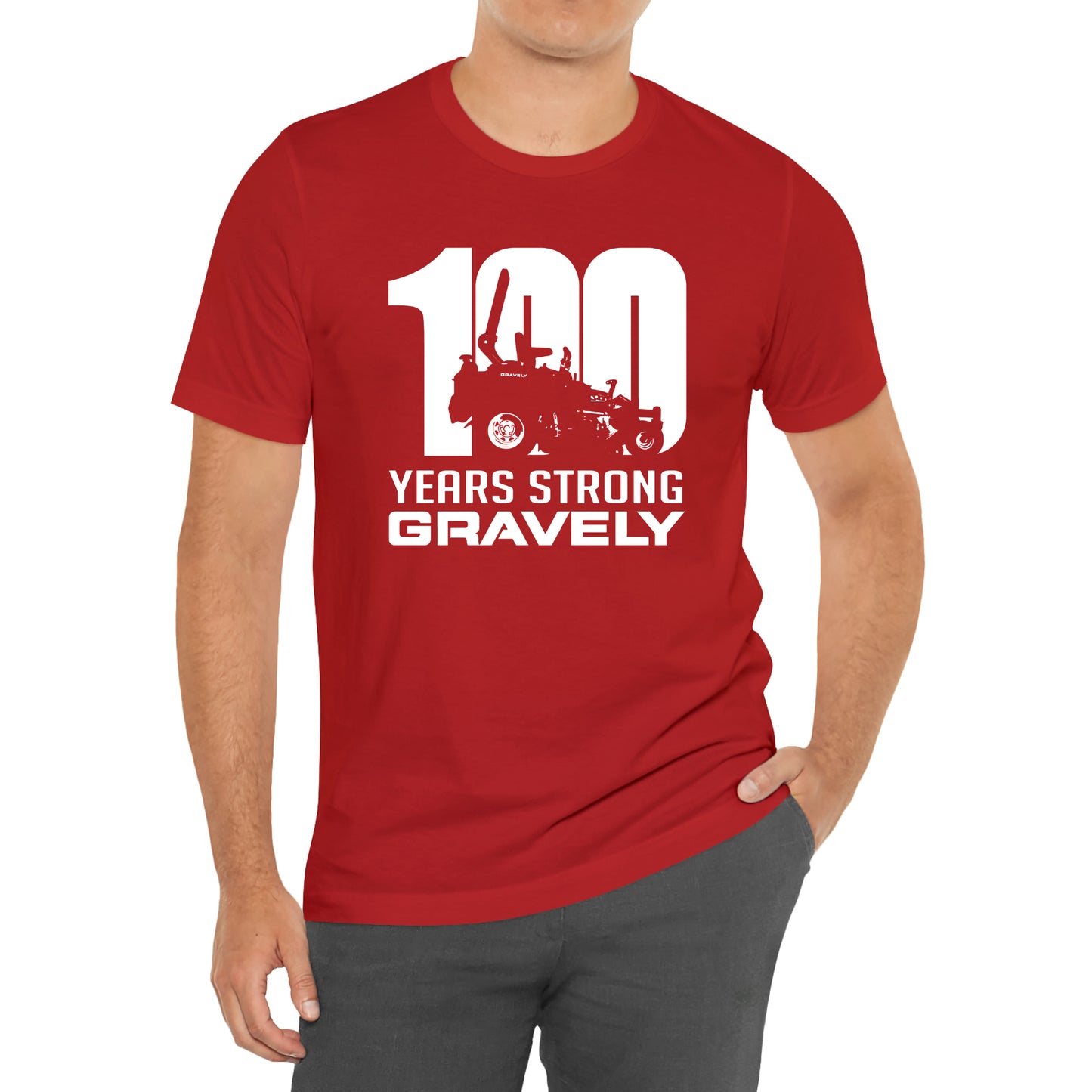 Gravely Tractor Logo 100 Years Strong Slogan Red T-Shirt Size S to 3XL