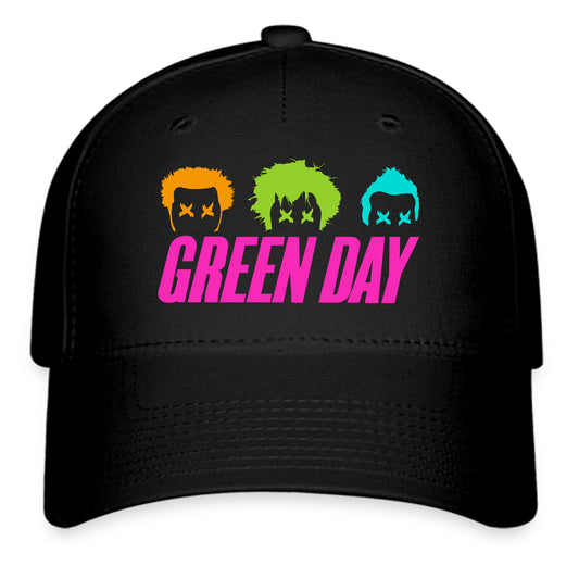 Green Day Uno Dos Tre Logo Symbol Black Baseball Cap Hat Size Adult S/M and L/XL