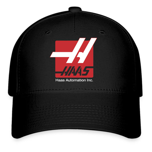 HAAS Automation Machine Racing Team Logo Symbol Black Baseball Cap Hat Size Adult S/M and L/XL