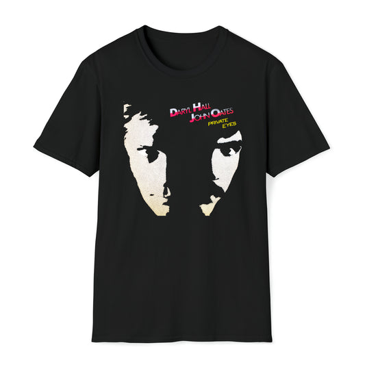 Hall n Oates Private Eyes Pop Music Singer Legend Black T-Shirt Size S to 3XL