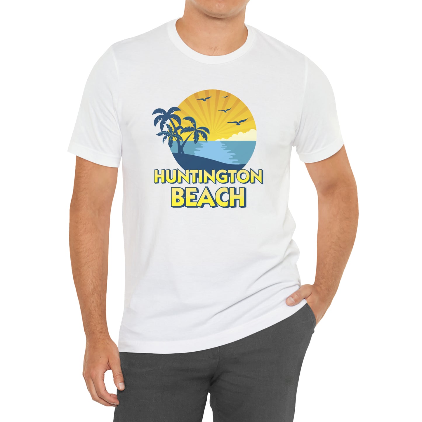 Huntington Beach California Logo Movie Icon T-Shirt Size S to 3XL