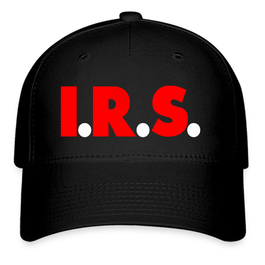 I.R.S Records Logo Symbol Black Baseball Cap Hat Size Adult S/M and L/XL