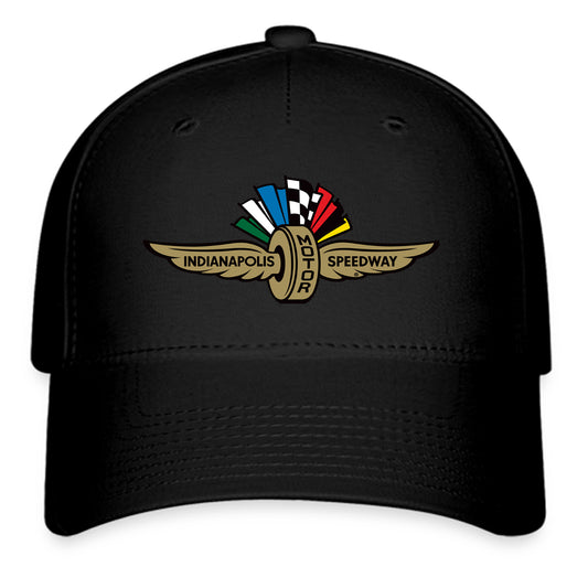 Indianapolis Motor Speedway Logo Symbol Black Baseball Cap Hat Size Adult S/M and L/XL