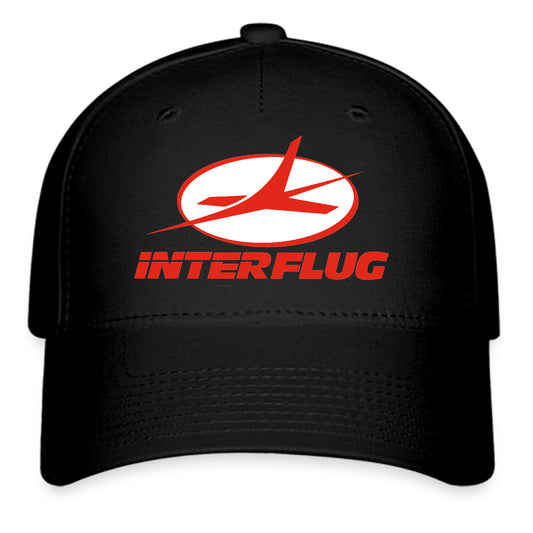 Interflug Vintage Logo Symbol Black Baseball Cap Hat Size Adult S/M and L/XL