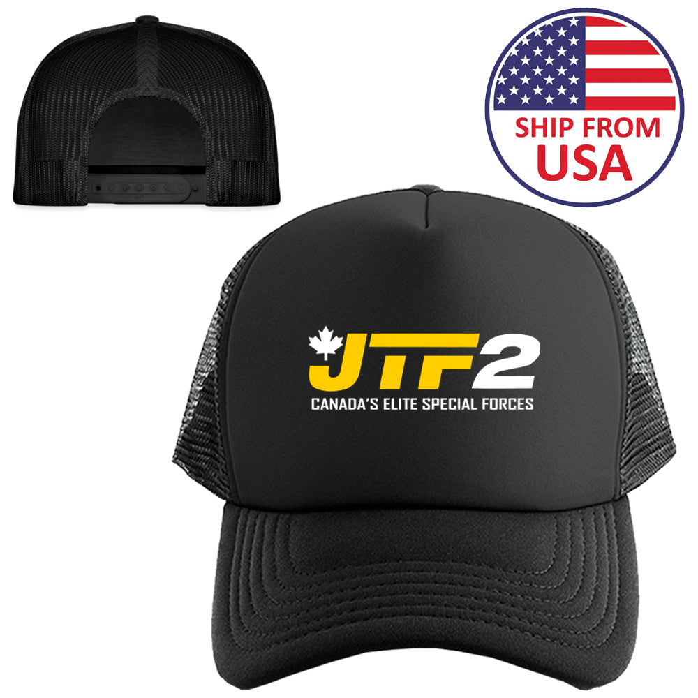 JTF2 Joint Task Force Canada Logo Symbol Black Trucker Hat Cap