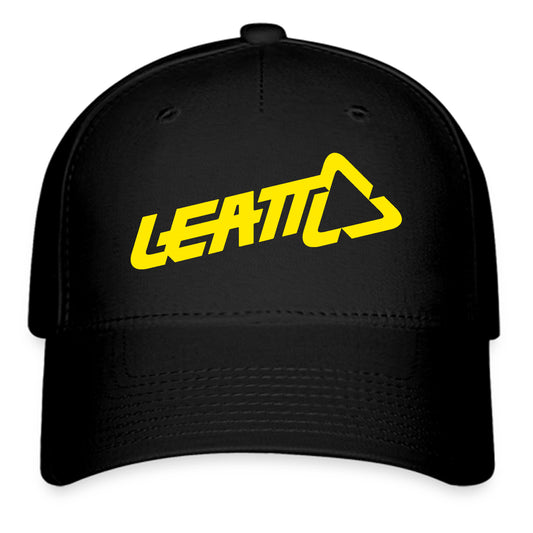 Leatt Brace Logo Symbol Black Baseball Cap Hat Size Adult S/M and L/XL