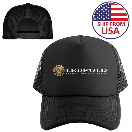 Leupold Guns Firearms Logo Symbol Black Trucker Hat Cap