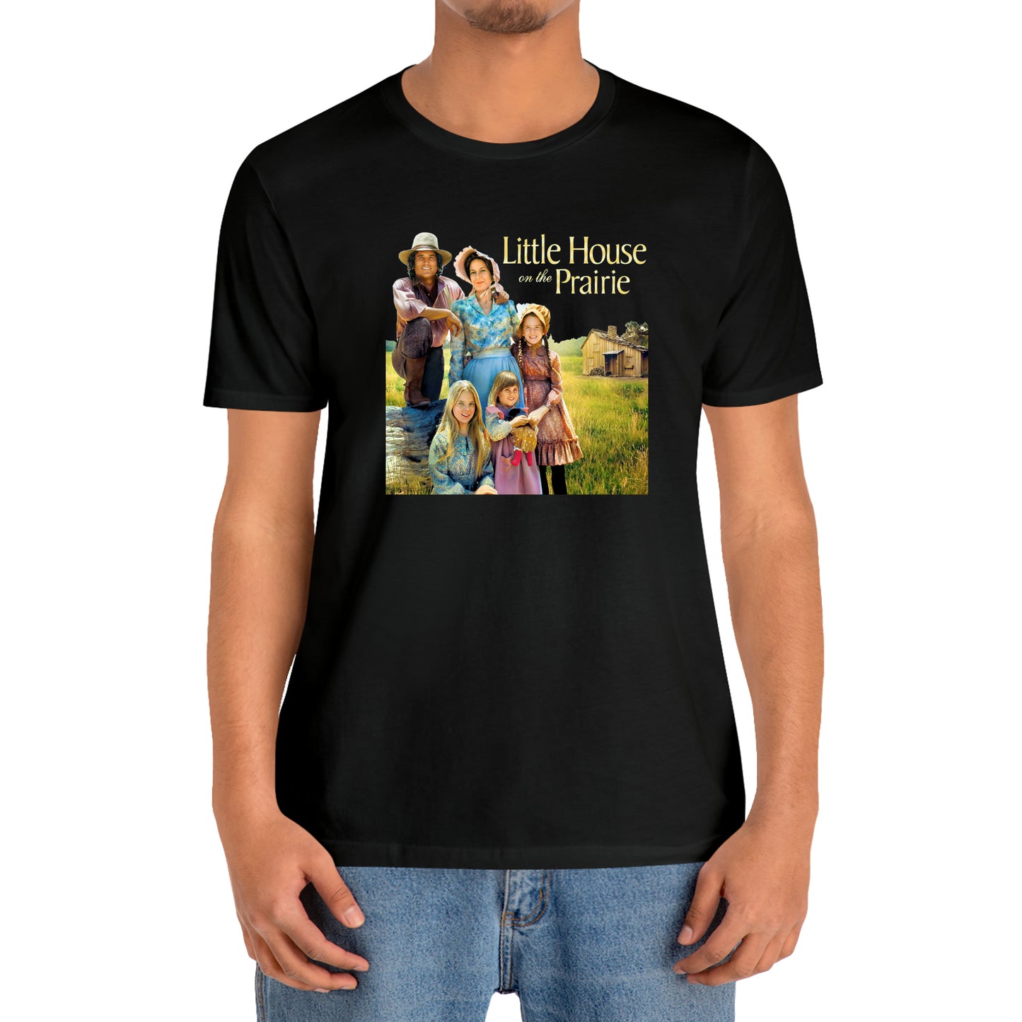 Little House on the Prairie TV Series Logo Black T-Shirt Size S to 3XL