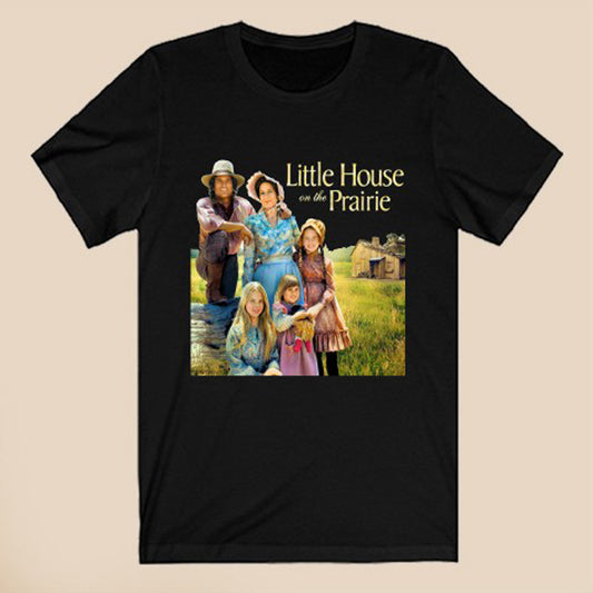 Little House on The Prairie an American Tv Drama Series Logo Symbol Black T-Shirt Size S to 3XL