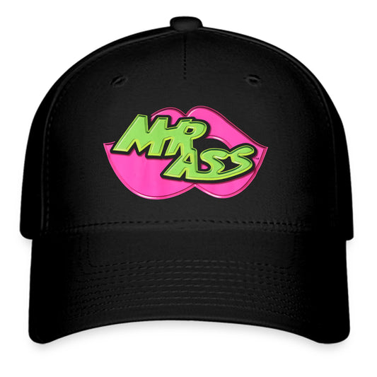 Mr. Ass Retro Wrestling Icon Logo Symbol Black Baseball Cap Hat Size Adult S/M and L/XL