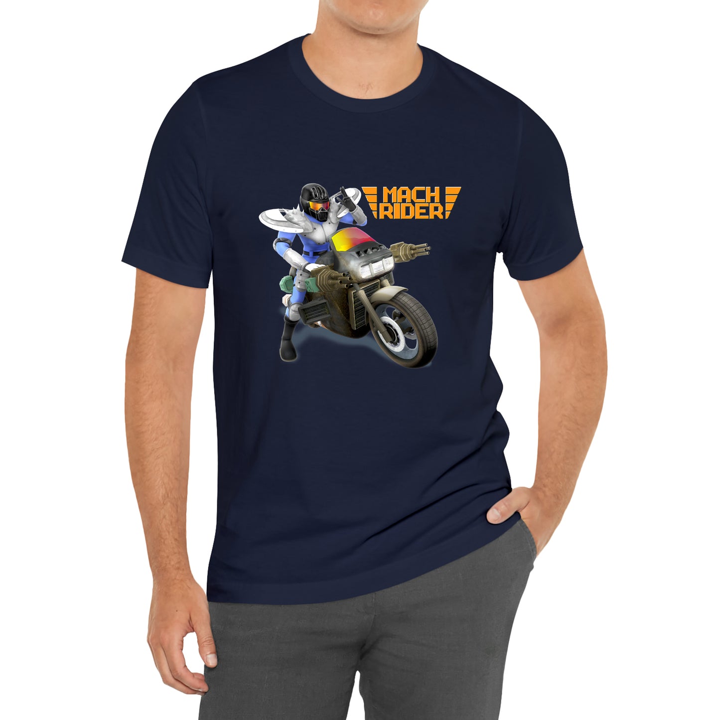 Mach Rider Retro Video Game Logo T-Shirt Size S to 3XL