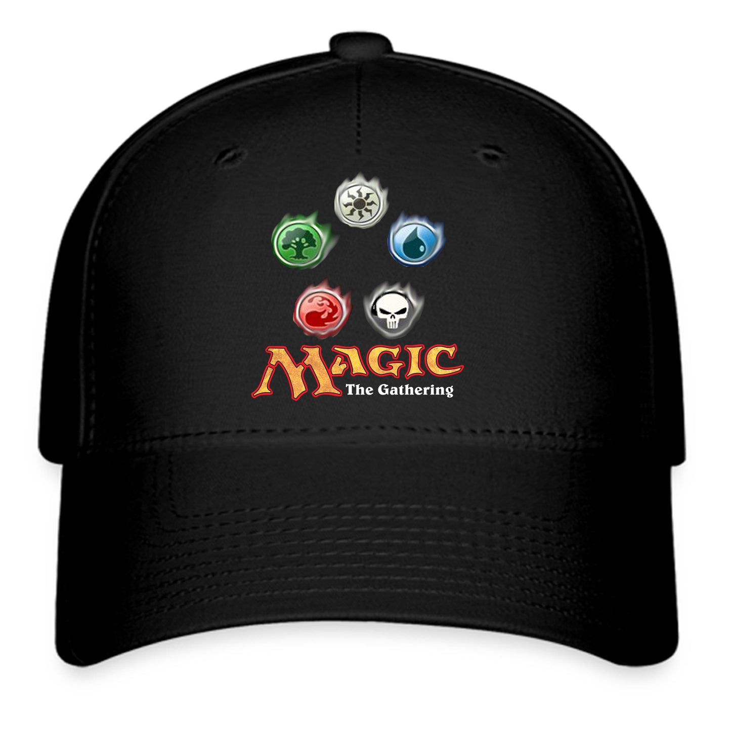 Magic The Gathering Five Elements Logo Symbol Black Baseball Cap Hat Size Adult S/M and L/XL