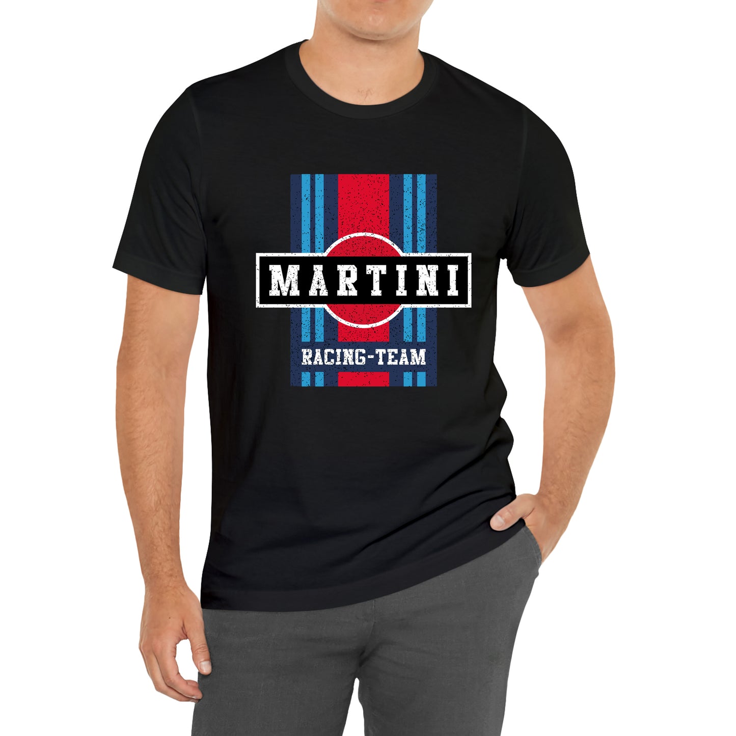 Martini Racing Team Logo Black T-Shirt Size S to 3XL