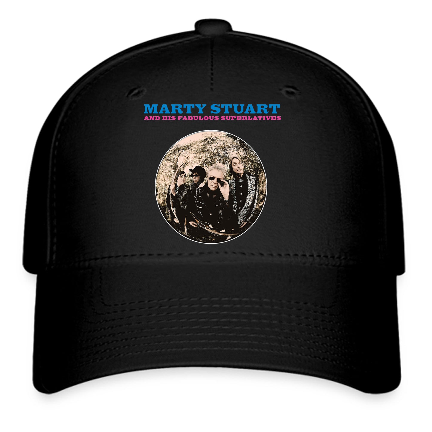 Marty Stuart and His Fabulous Superlatives Rock Band Legend Logo Symbol Black Baseball Cap Hat Size Adult S/M and L/XL