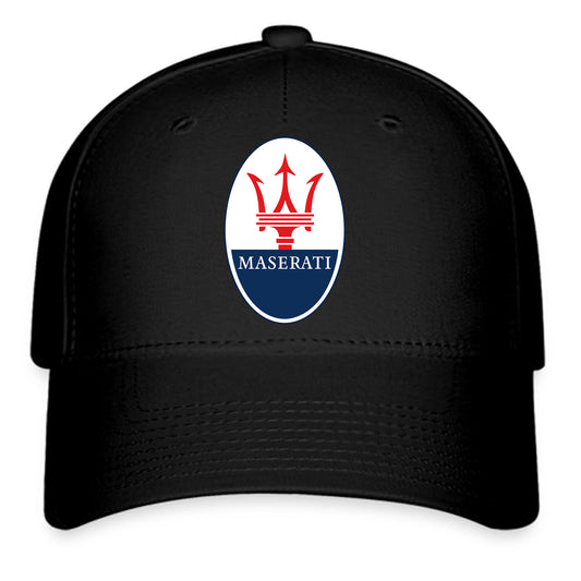 Maserati Racing Car Logo Symbol Black Baseball Cap Hat Size Adult S/M and L/XL