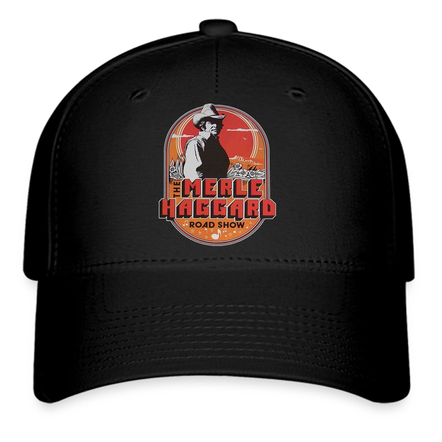 Merle Haggard Country Music Legend Logo Symbol Black Baseball Cap Hat Size Adult S/M and L/XL