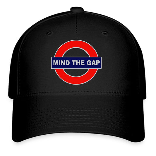 Mind The Gap Slogan Quotes Logo Symbol Black Baseball Cap Hat Size Adult S/M and L/XL