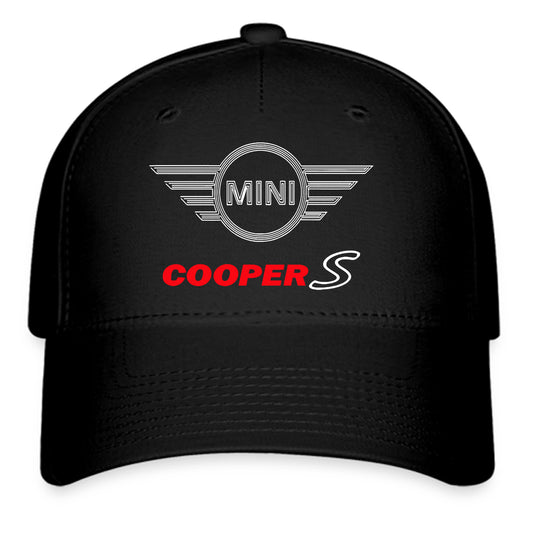 Mini Cooper S Logo Symbol Black Baseball Cap Hat Size Adult S/M and L/XL