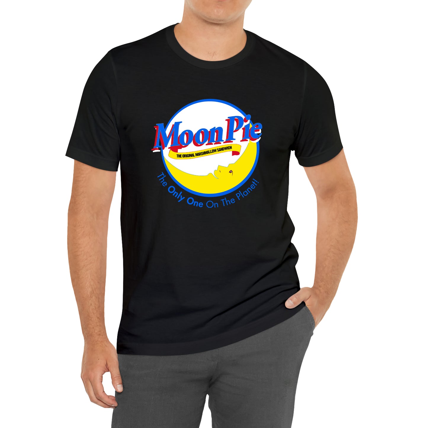 Moon Pie Cake Logo Black T-Shirt Size S to 3XL