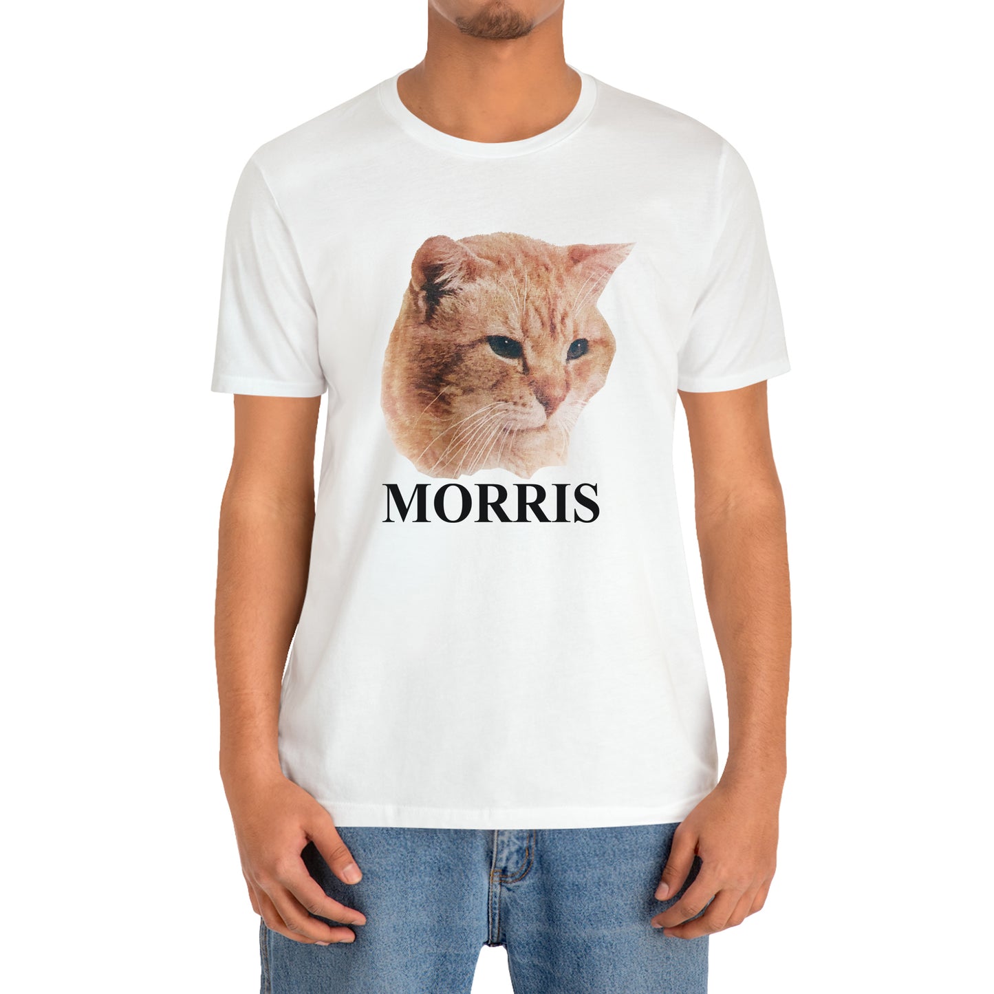 Morris The Cat White T-Shirt Size S to 3XL