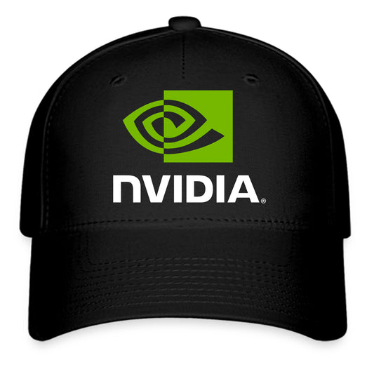 NVidia Computer Corporation Logo Symbol Black Baseball Cap Hat Size Adult S/M and L/XL