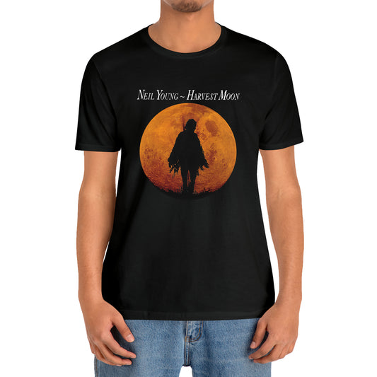 Neil Young Harvest Moon Country Music Legend Black T-Shirt Size S to 3XL