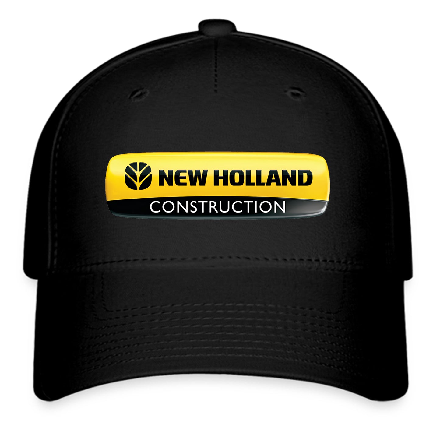 New Holland Construction Tractor Logo Symbol Black Baseball Cap Hat Size Adult S/M and L/XL