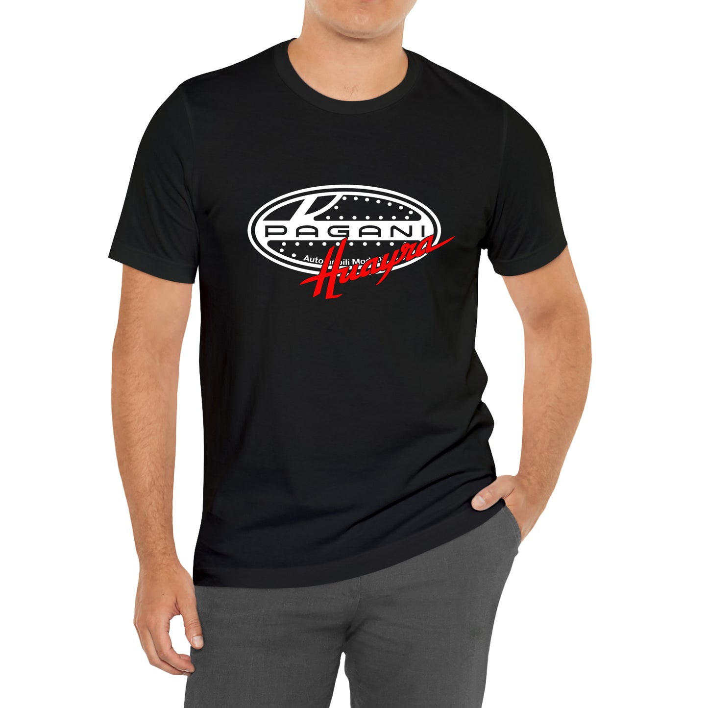 Pagani Huayra Racing Car Logo Black T-Shirt Size S to 3XL