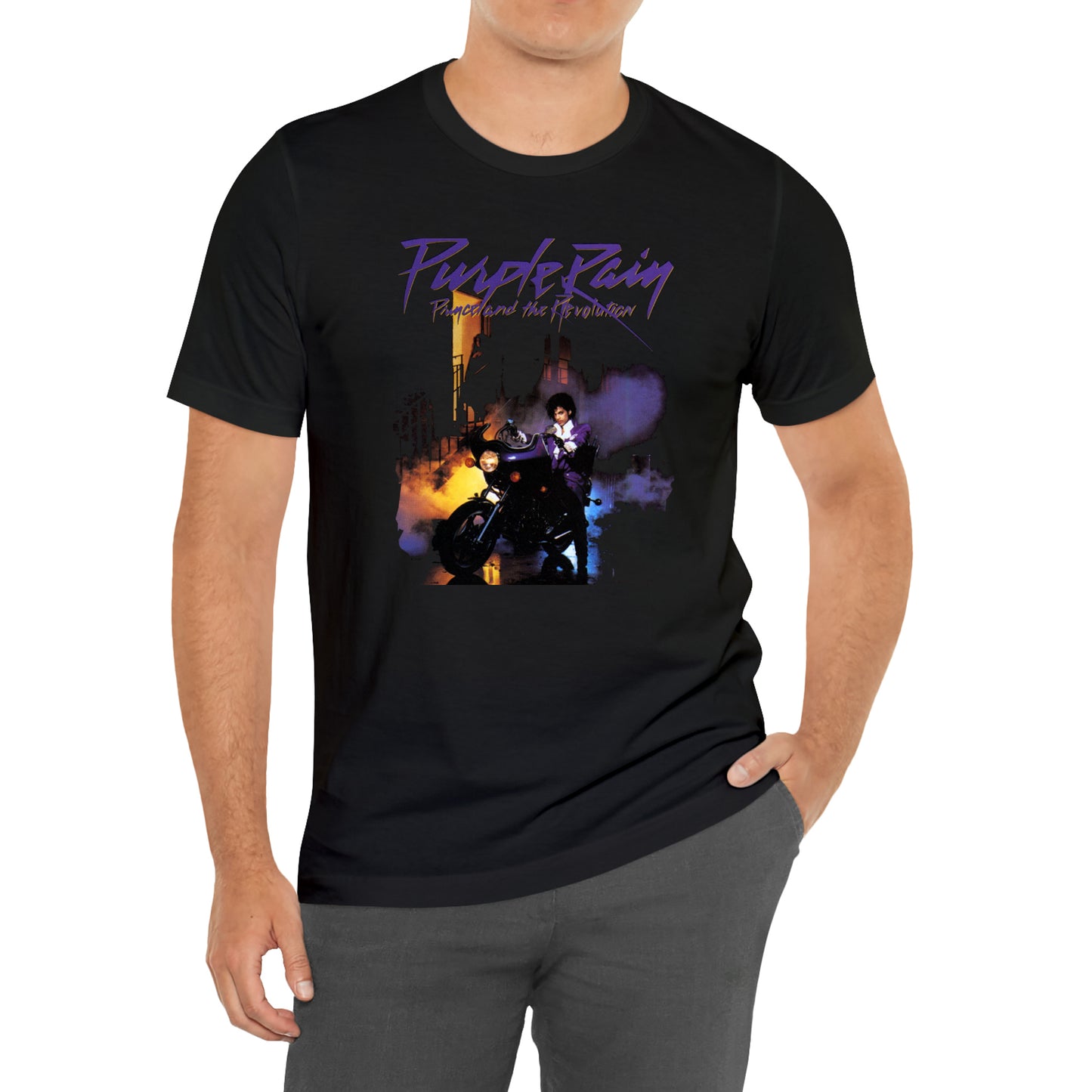 Prince Purple Rain Music Legend Black T-Shirt Size S to 3XL