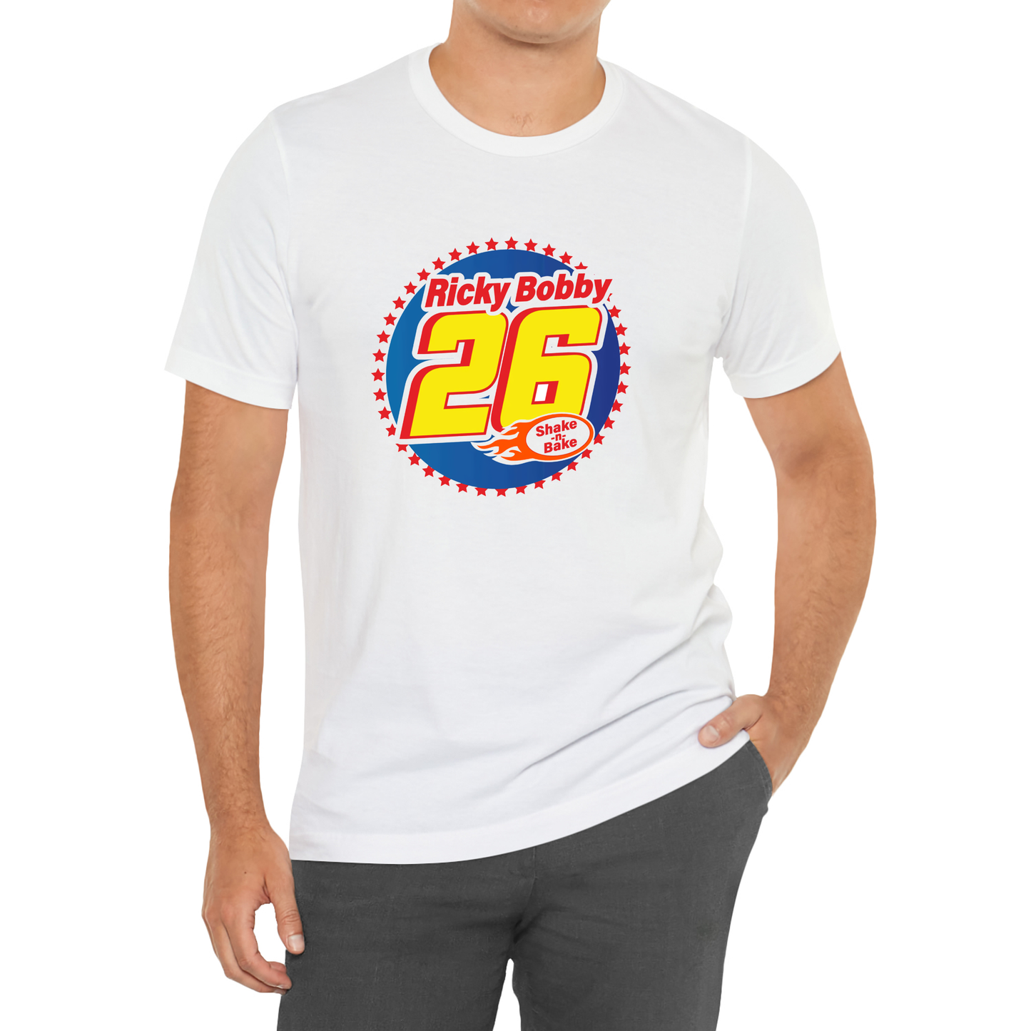 Ricky Bobby Racing Talladega Nights Logo White T-Shirt Size S to 3XL