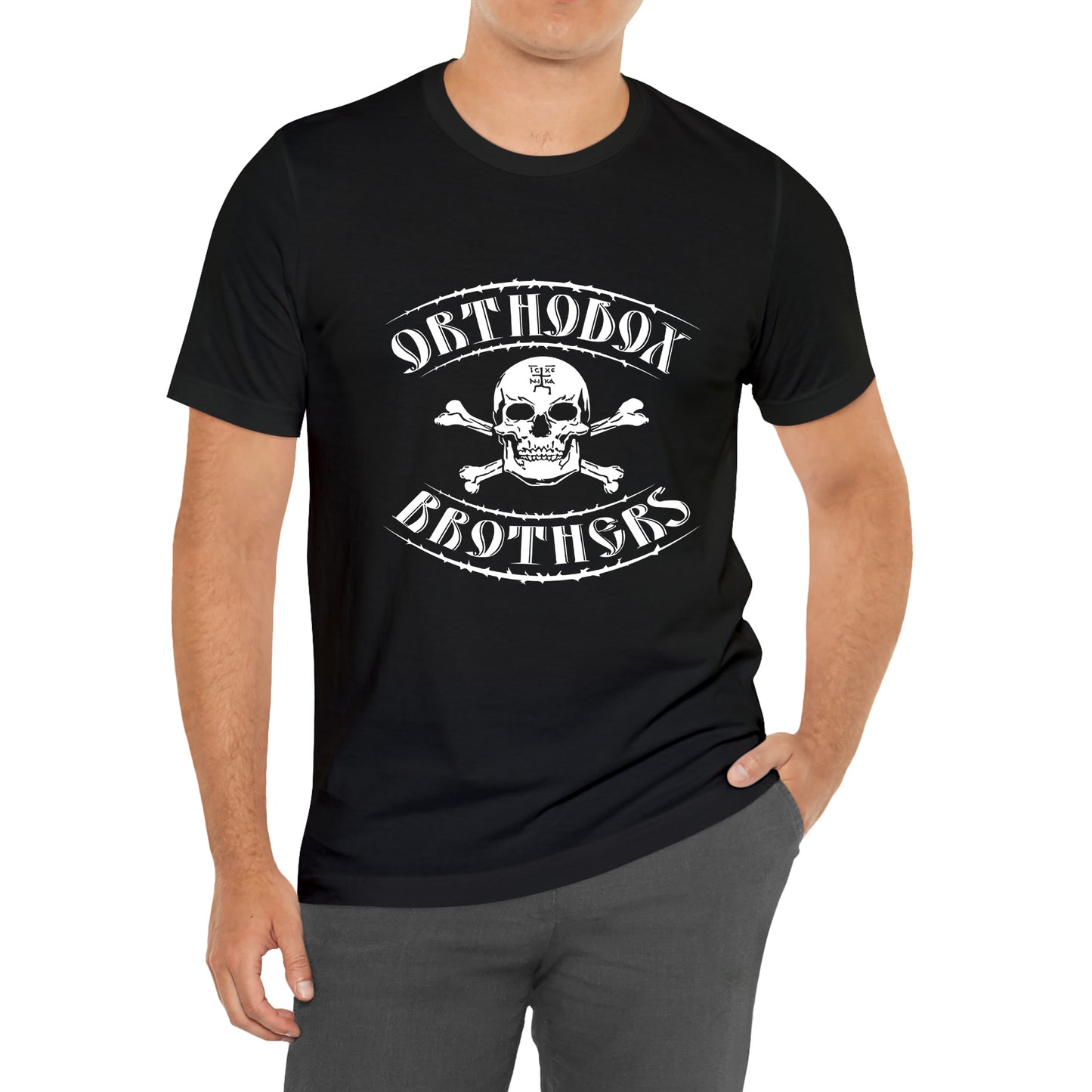 Russian Orthodox Brothers Skull Logo Symbol T-Shirt Size S to 3XL