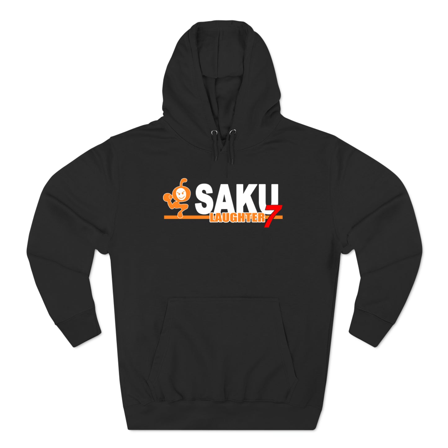 Saku Laughter Logo Black Hoodie Sweatshirt Size S to 3XL