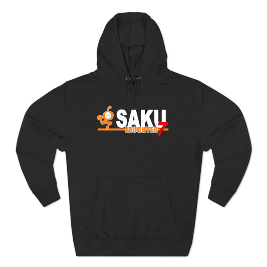 Saku Laughter Logo Black Hoodie Sweatshirt Size S to 3XL