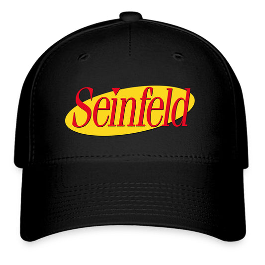 Seinfeld TV Show Logo Symbol Black Baseball Cap Hat Size Adult S/M and L/XL