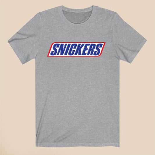 Snickers Chocolate Bar Logo Symbol Gray T-Shirt Size S to 3XL